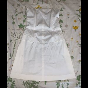 Tahari white strapless dress